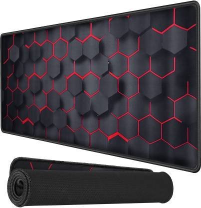 STORITE Anti-Slip Extended Hexagons Pattern Desk Mat Gaming Rubber Stitched Mousepad??(Black)